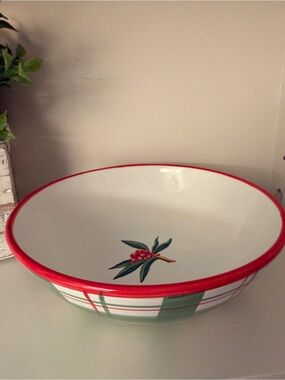 Present Tense Home Artistry Hand Painted Italy Christmas Bowl Sue Ekman Roberts
